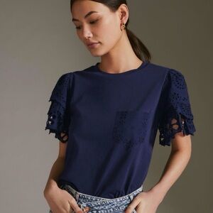 NWT Anthropologie Forever That Girl Eyelet Top XL